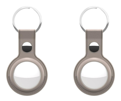 Akcesoria GSM i GPS KeyBudz AirTag Keyring skórzane etui do AirTag sandy beige 2 sztuki